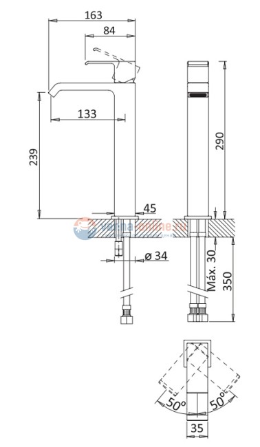 Смеситель для раковины Cezares Porta PORTA-LC-01-W0, хром Смеситель для раковины Cezares Porta PORTA-LC-01-W0, хром