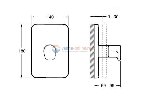 Переключатель потоков Jacob Delafon Hybrid E75411-CP на три потребителя Переключатель потоков Jacob Delafon Hybrid E75411-CP на три потребителя
