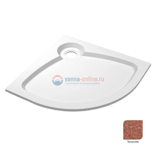 Поддон душевой Cezares Tray TRAY-S-R-100-550-56-TR, 100 х 100 см, терракотовый, из искусственного камня