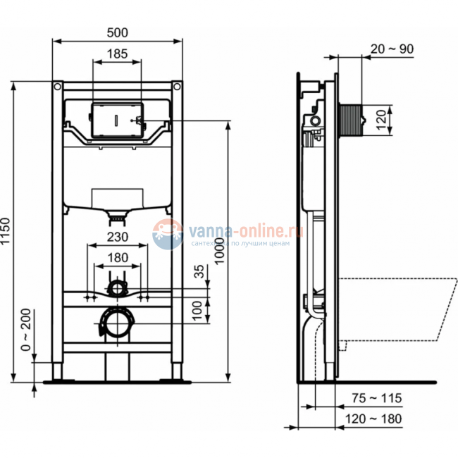 Промо-комплект 3 в 1 Ideal Standard с подвесным унитазом T359601 STRADA II AquaBlade® и инсталляцией PROSYS Промо-комплект 3 в 1 Ideal Standard с подвесным унитазом T359601 STRADA II AquaBlade® и инсталляцией PROSYS