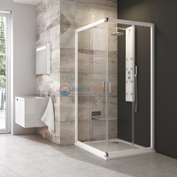 Душевой уголок Ravak Blix BLRV2K 80 х 90 см профиль белый, стекло Транспарент