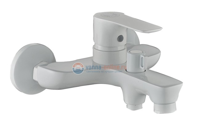 Смеситель Orange Aristo M19-300W для ванны с душевым гарнитуром, белый Смеситель Orange Aristo M19-300W для ванны с душевым гарнитуром, белый