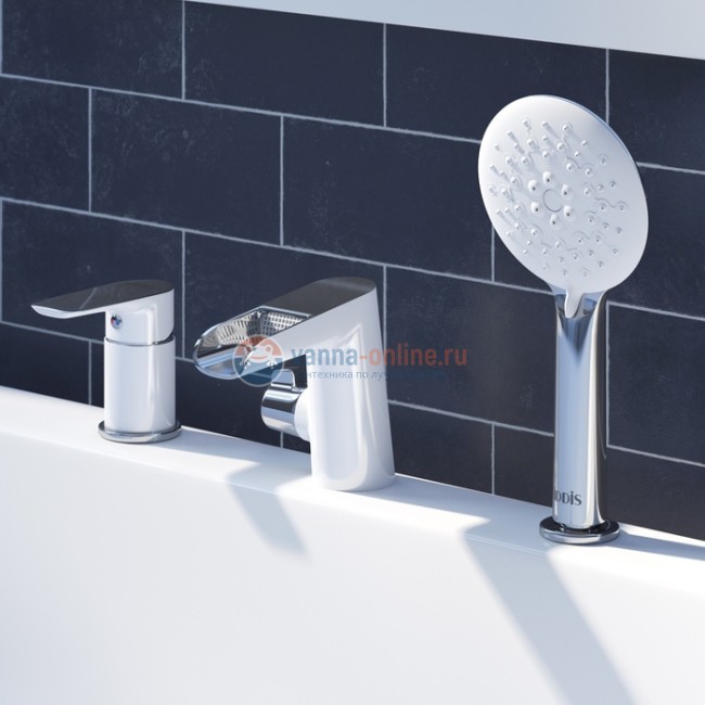 Смеситель Iddis Cloud CLOSB3Ki07 на борт ванны на 3 отверстия, каскад, белый-хром Смеситель Iddis Cloud CLOSB3Ki07 на борт ванны на 3 отверстия, каскад, белый-хром