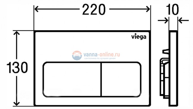 Клавиша смыва Viega Prevista 773731, альпийский белый