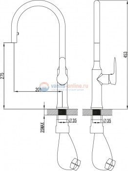 Смеситель Ravak KM 017.00 для кухонной мойки
