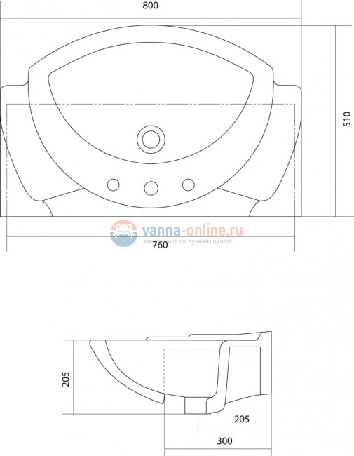 Раковина Акватон SEREL 80 см KARDELEN M, 1AX038WBXX000