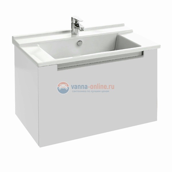 Тумба под раковину Jacob Delafon Struktura 80 EB1285-N18, цвет - белый блестящий,1 ящик, 77*47*56 см