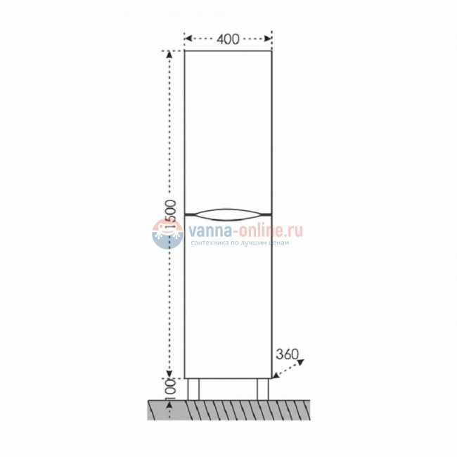 Шкаф-пенал СаНта Сатурн 40 700211, напольный/подвесной