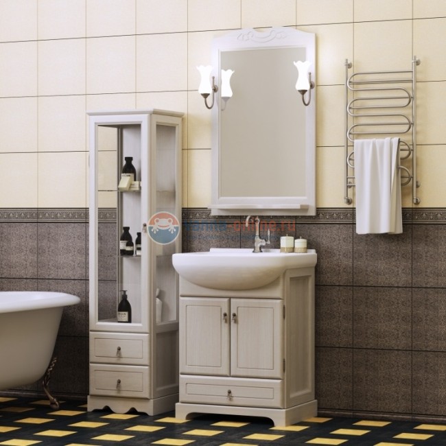 Тумба с раковиной Opadiris КЛИО 65, орех антикварный Тумба с раковиной Opadiris КЛИО 65, орех антикварный