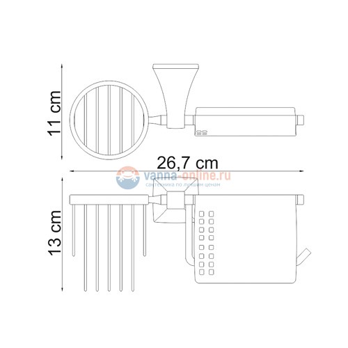 Держатель для туалетной бумаги и освежителя воздуха WasserKRAFT Wern 2559