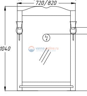 Зеркало со светильниками Тибет 75 Opadiris Белый Зеркало со светильниками Тибет 75 Opadiris Белый
