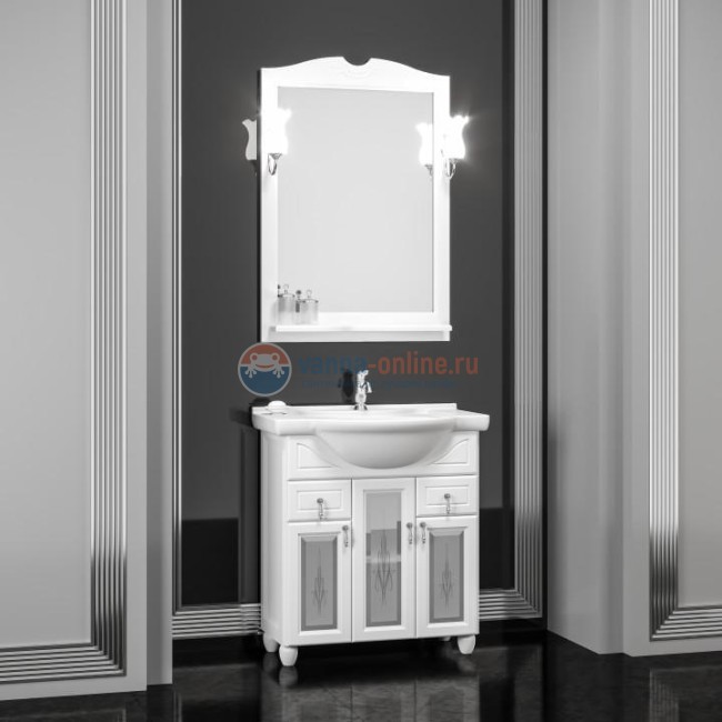 Зеркало со светильниками Тибет 75 Opadiris Белый Зеркало со светильниками Тибет 75 Opadiris Белый