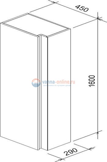 Шкаф-пенал Ravak SB 10° 450 тёмный орех X000000753