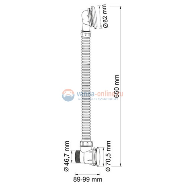 Слив-перелив для ванны Wasserkraft A159, цвет - черный