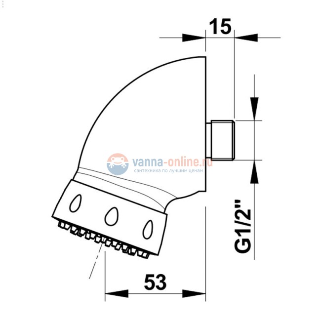 Душевая головка настенная Presto 29255 настраиваемая