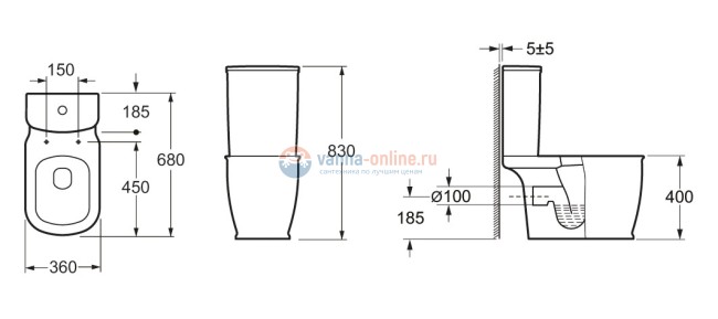 Напольный унитаз BelBagno Prado BB10150CP с бачком BB10150T Напольный унитаз BelBagno Prado BB10150CP с бачком BB10150T