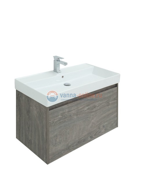 Тумба с раковиной Aquanet Nova Lite 100, 1 + 1 ящик в ящике, дуб рошелье