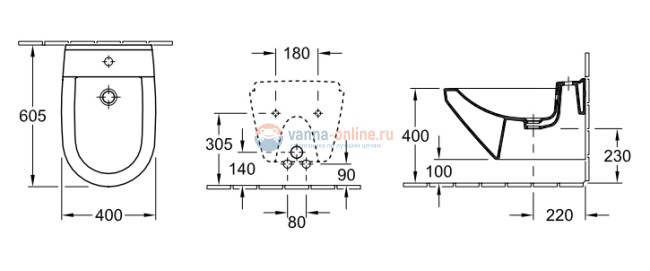 Биде Villeroy&Boch Lifetime 5475 0001 alpin, подвесное Биде Villeroy&Boch Lifetime 5475 0001 alpin, подвесное