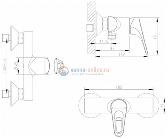 Смеситель Bravat Drop-D F948162C-01 для душа Смеситель Bravat Drop-D F948162C-01 для душа