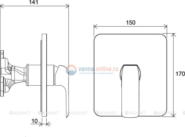Смеситель для душа Ravak Flat - FL 066.00 X070124