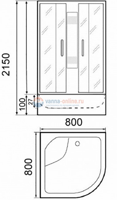 Душевая кабина Parly F81, 80 x 80 см