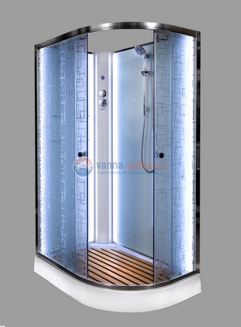 Душевая кабина Deto Em EM1511 L/R N LED 110 x 80 см, без крыши, с Led подсветкой