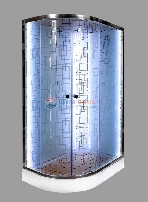 Душевая кабина Deto Em EM1511 L/R N LED 110 x 80 см, без крыши, с Led подсветкой