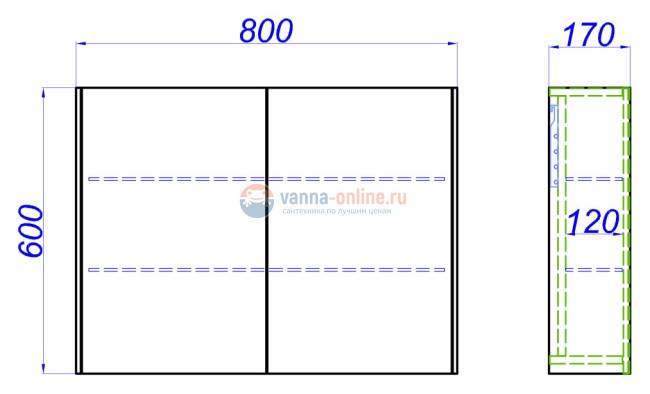 Зеркальный шкаф Aqwella Mobi 80 см, дуб балтийский