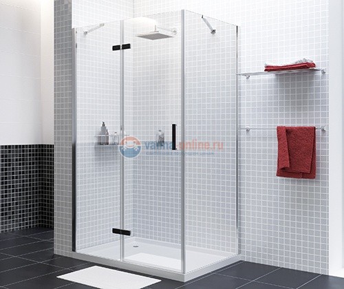 Душевой уголок WasserKRAFT Aller 10H06BLACK MATT, прямоугольный, 80 см