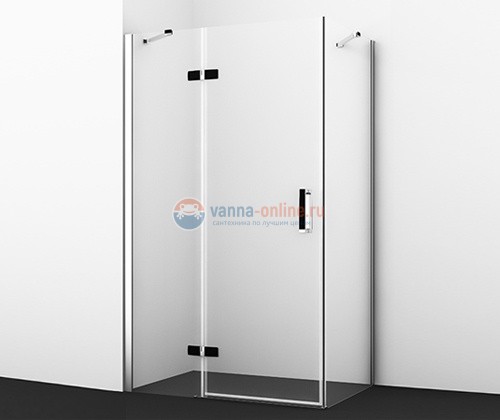 Душевой уголок WasserKRAFT Aller 10H06BLACK MATT, прямоугольный, 80 см