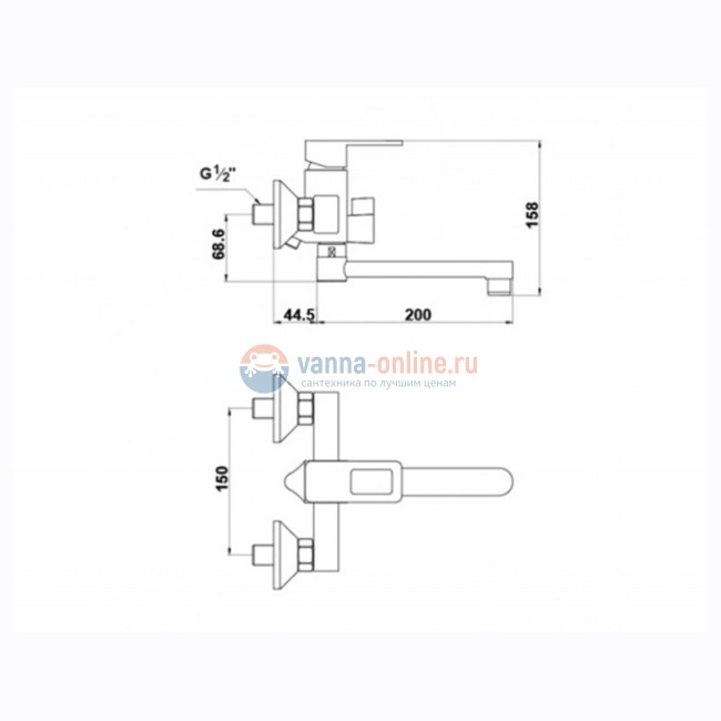 Смеситель для ванны и душа Timo Sahara 2204Y-CR chrome с душевым ганитуром Смеситель для ванны и душа Timo Sahara 2204Y-CR chrome с душевым ганитуром