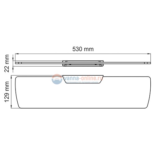 Полка стеклянная WasserKRAFT Elbe 7224