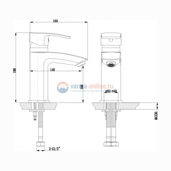 Смеситель Timo Lotta-Thermo 2601F chrome для раковины Смеситель Timo Lotta-Thermo 2601F chrome для раковины