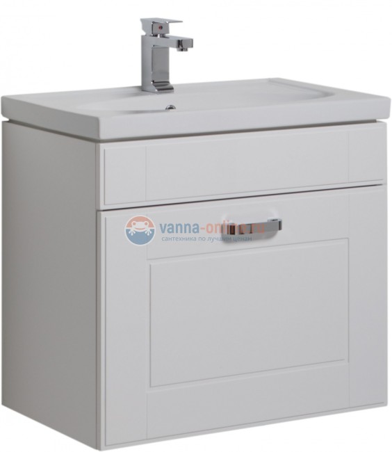 Тумба под раковину Aquanet Рондо 70 1 ящик, белый, 00189155