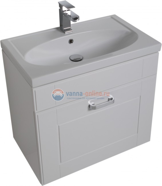 Тумба под раковину Aquanet Рондо 70 1 ящик, белый, 00189155