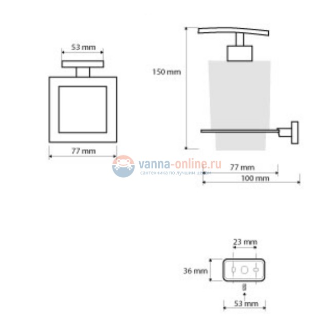 Дозатор жидкого мыла Bemeta Niki 153209049 7.7 x 10 x 15 см настенный, хром