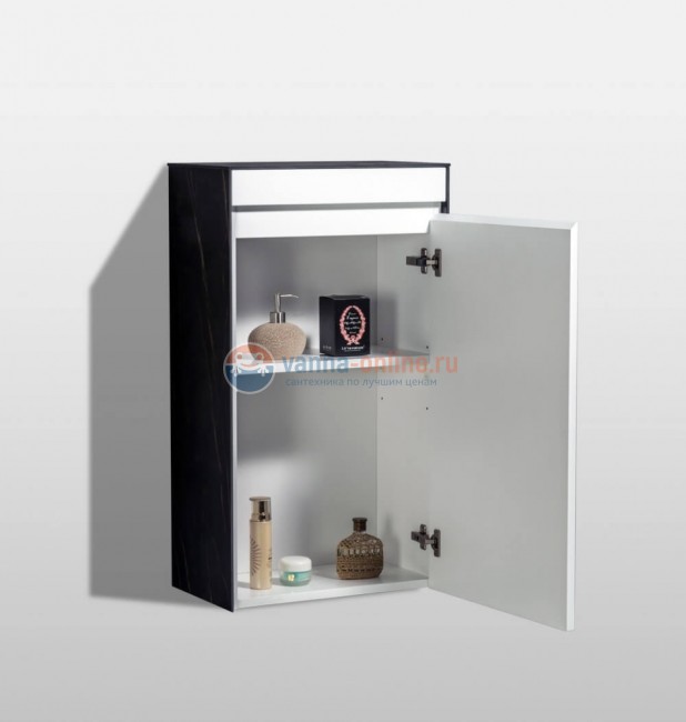 Пенал Black,White Universe U907-Пенал 50 см подвесной, белый матовый, золото