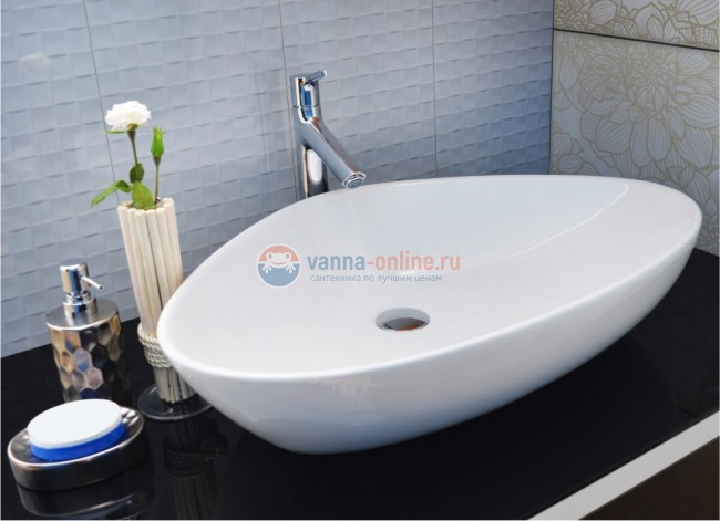 Раковина CeramaLux Серия N 9062 накладная, белый Раковина CeramaLux Серия N 9062 накладная, белый