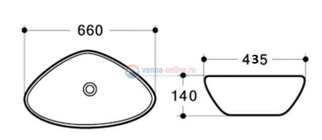 Раковина CeramaLux Серия N 9062 накладная, белый Раковина CeramaLux Серия N 9062 накладная, белый
