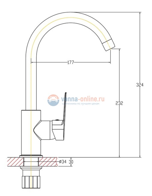 Смеситель Agger Splendid A0900100 для кухни, хром