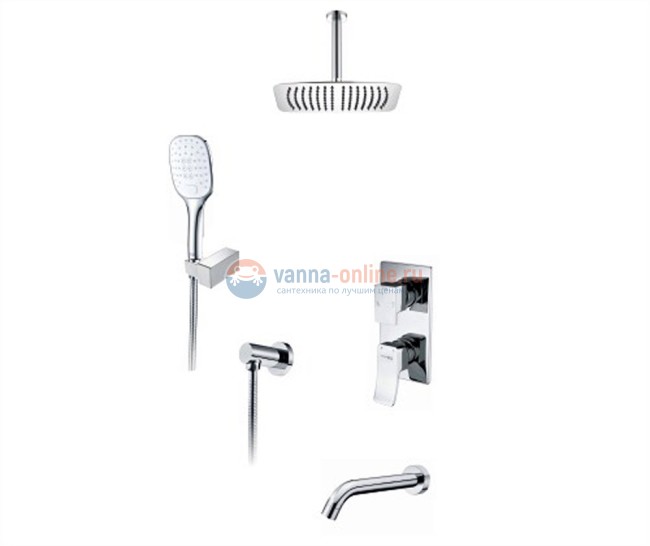 Душевая система WasserKRAFT A171668, скрытый монтаж, хром Душевая система WasserKRAFT A171668, скрытый монтаж, хром