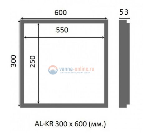 Сантехнический люк под плитку Люкер AL-KR ширина 60 см, высота 30 см