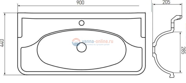 Раковина Акватон Венеция 900 1A707131VN010 Раковина Акватон Венеция 900 1A707131VN010