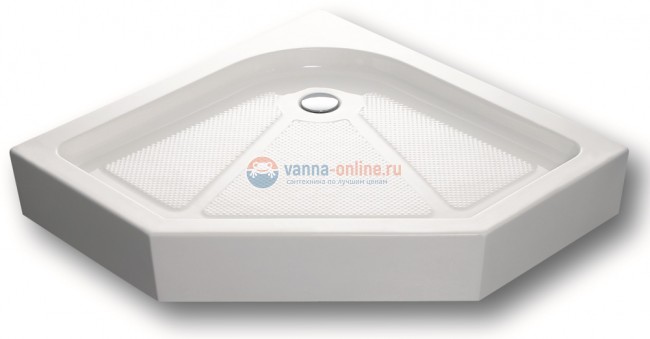 Поддон душевой Bravat Type-P1 P39 90 x 90 см пятиугольный, с сифоном и ножками, белый