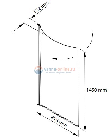 Шторка на ванну Jacob Delafon Spacio E6328G-GA 88*145 Шторка на ванну Jacob Delafon Spacio E6328G-GA 88*145