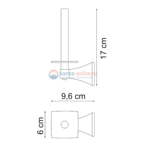 Держатель для туалетной бумаги WasserKRAFT Wern 2597, вертикальный