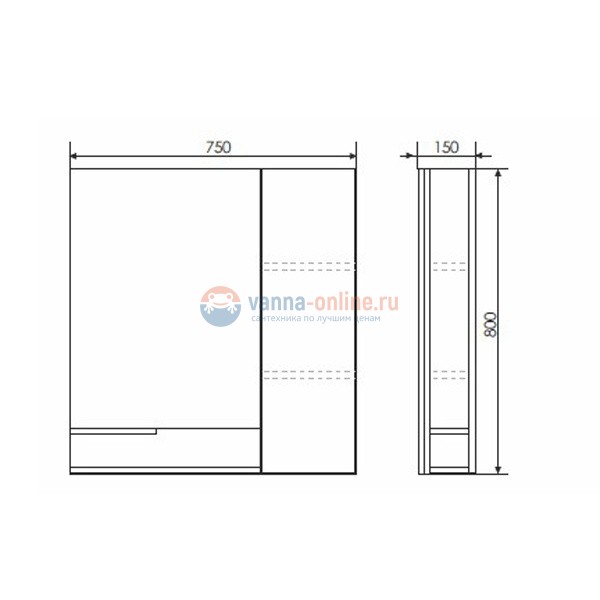 Зеркальный шкаф Comfortу Верона-75 дуб белый