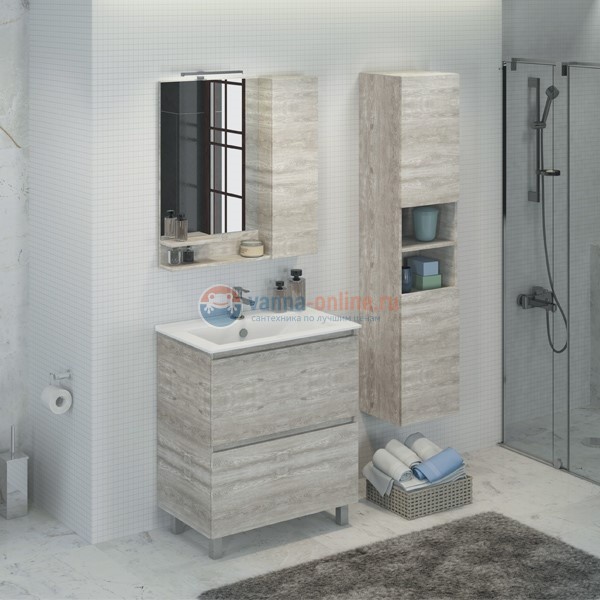 Зеркальный шкаф Comfortу Верона-75 дуб белый