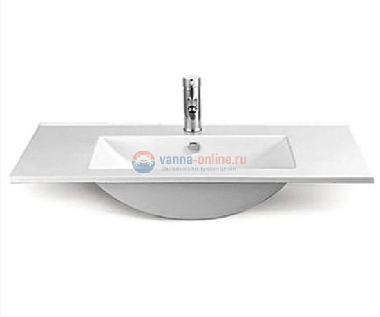 Тумба Comforty Гамбург 90 белая/дуб сонома с раковиной Comforty 90E