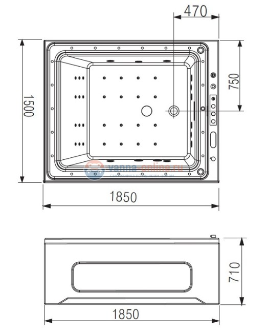 Ванна гидромассажная акриловая Gemy G9268 Milk SPA, 185 х 150 х 71 см Ванна гидромассажная акриловая Gemy G9268 Milk SPA, 185 х 150 х 71 см